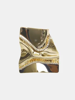 Frauen Source Unknown Kleidung<Abstrakte Kristallohrringe, Gold