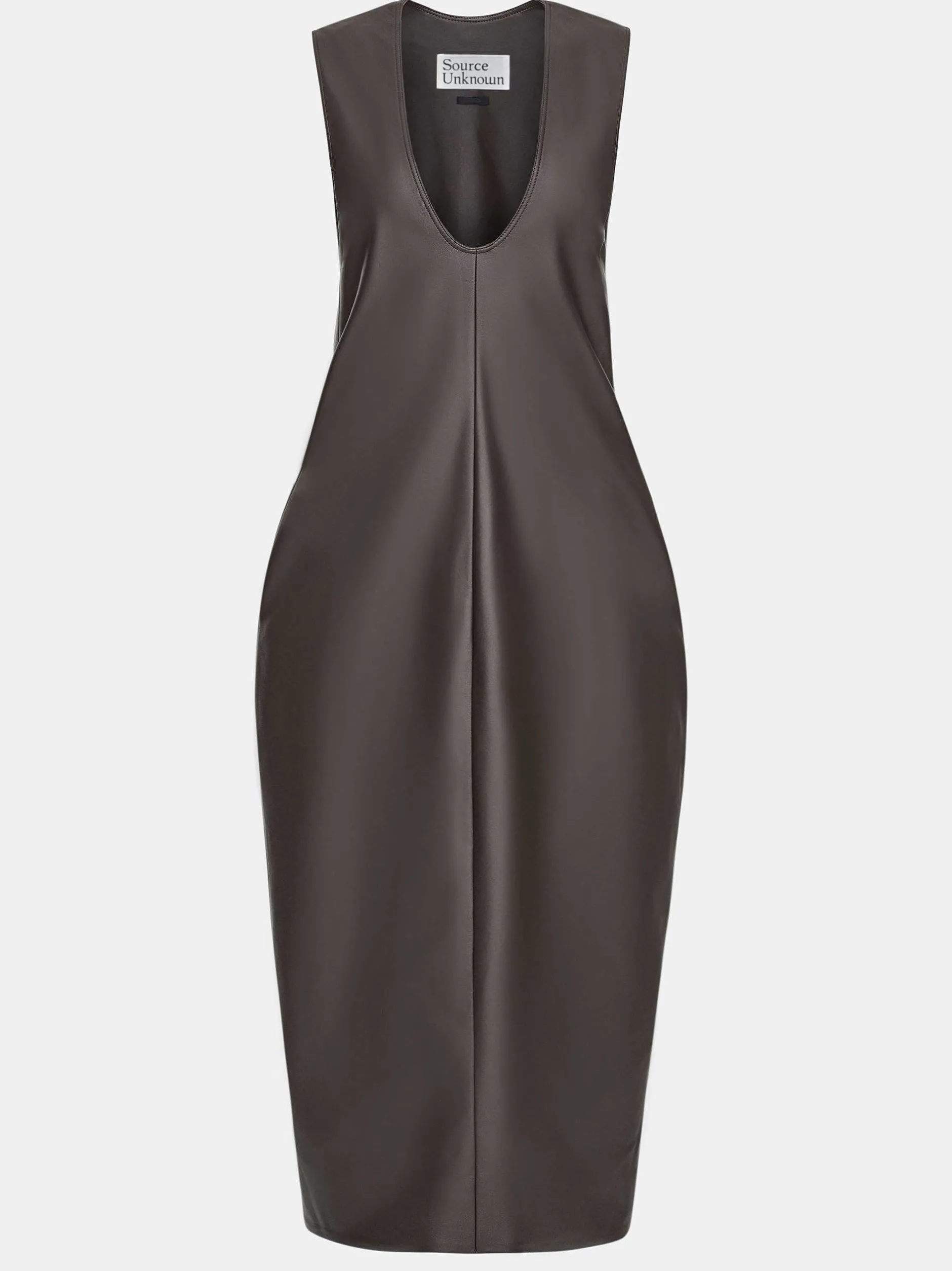 Frauen Source Unknown Kleider<Adua Maxikleid Aus Kunstleder, Schokolade