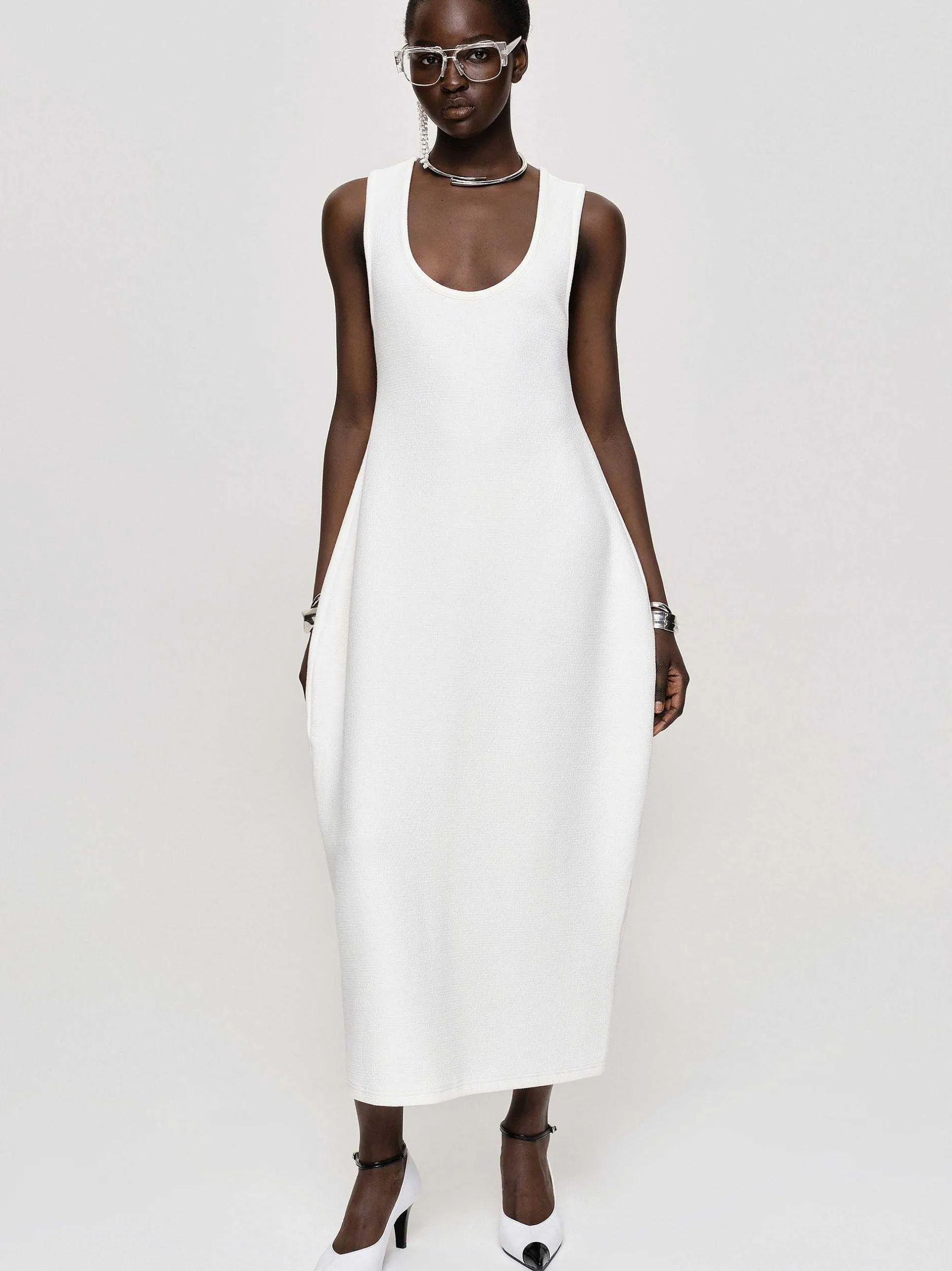 Frauen Source Unknown Kleidung<Adua Vase Midikleid, Weis
