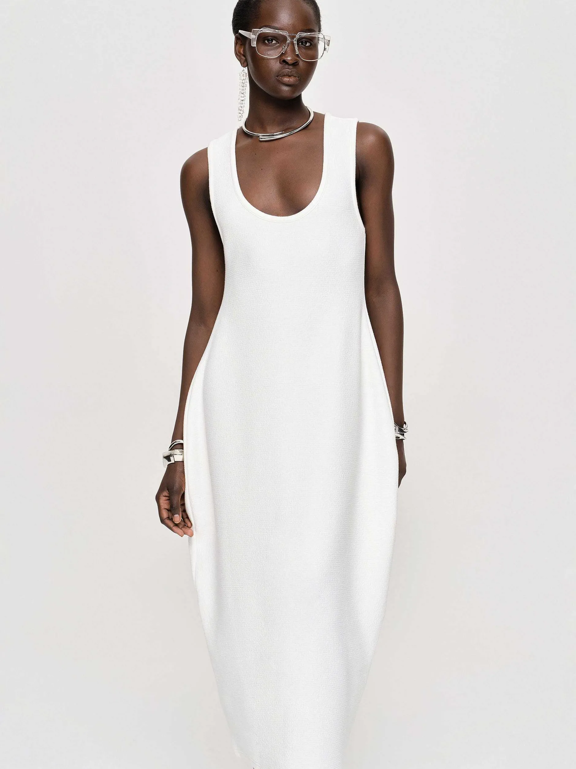 Frauen Source Unknown Kleider<Adua Vase Midikleid, Weis