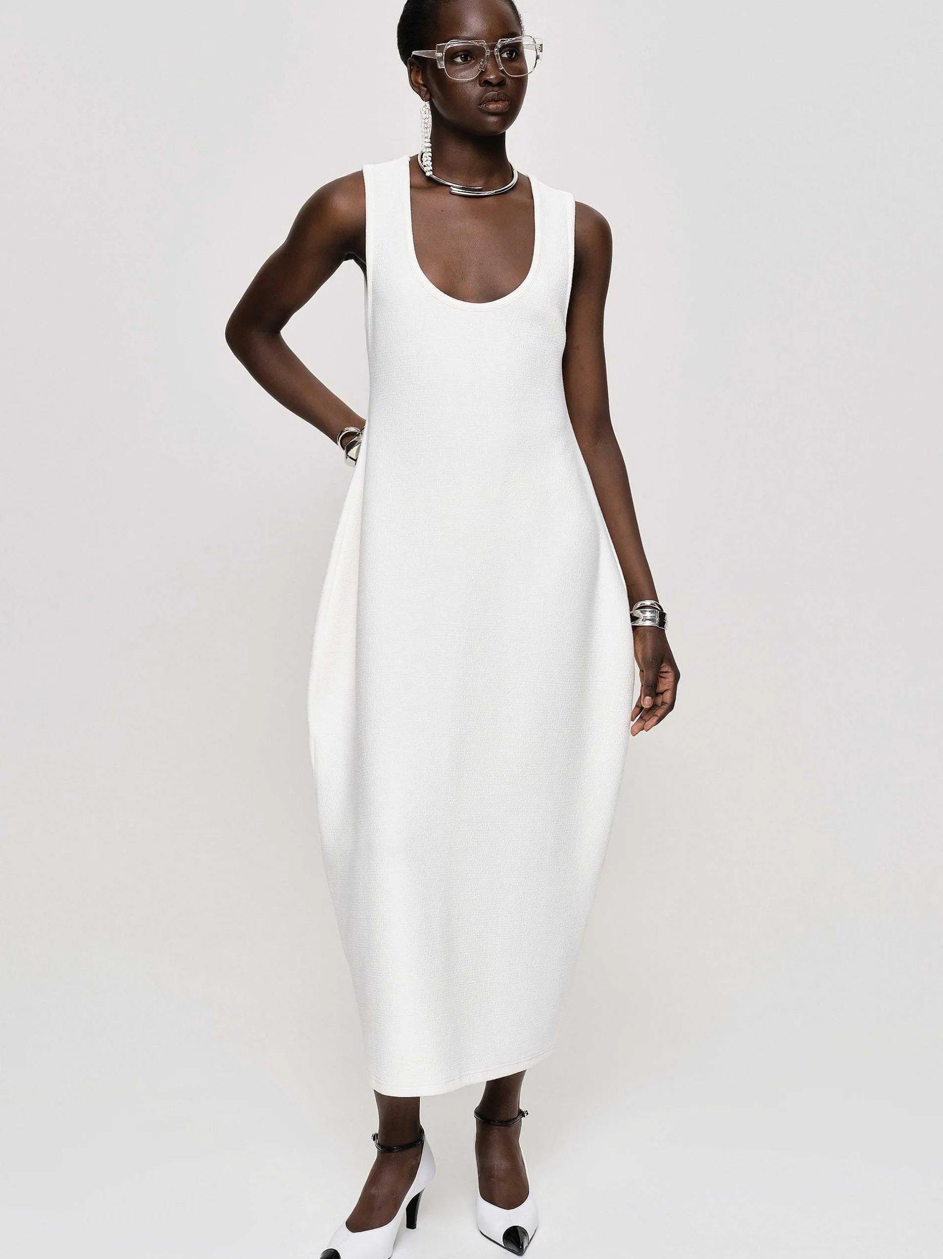 Frauen Source Unknown Kleider<Adua Vase Midikleid, Weis