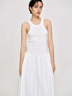 Frauen Source Unknown Kleidung<Amal Racer-Tanktopkleid Mit Tiefer Taille, Weis