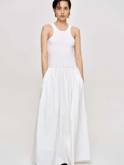 Frauen Source Unknown Kleidung<Amal Racer-Tanktopkleid Mit Tiefer Taille, Weis