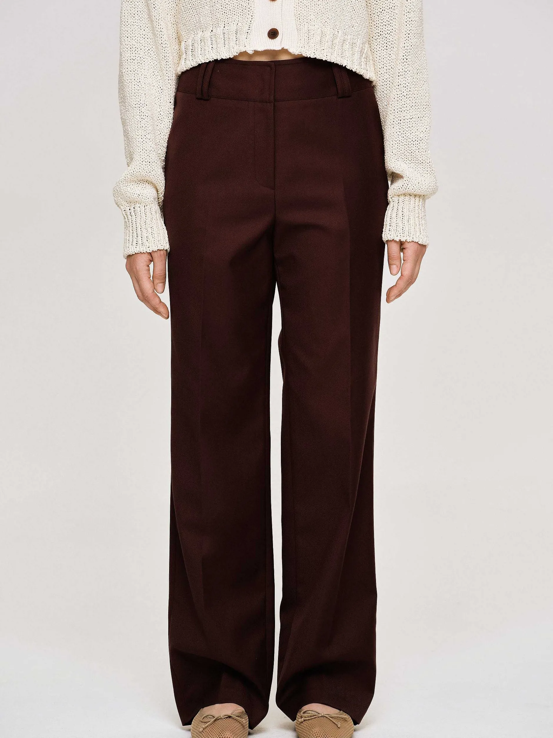 Frauen Source Unknown Kleidung<Anzughose Aus Gabardine, Merlotbraun