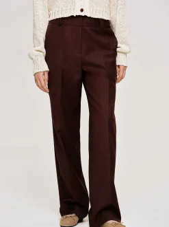 Frauen Source Unknown Kleidung<Anzughose Aus Gabardine, Merlotbraun