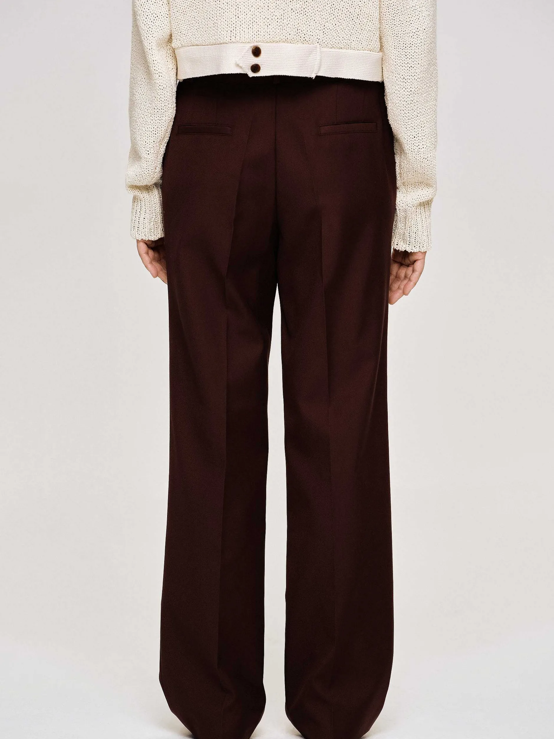 Frauen Source Unknown Kleidung<Anzughose Aus Gabardine, Merlotbraun