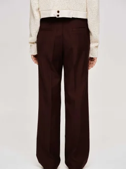 Frauen Source Unknown Unterteile<Anzughose Aus Gabardine, Merlotbraun