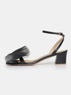 Frauen Source Unknown Schuhe & Taschen<Apogeo Tull-Schleifensandalen, Schwarz