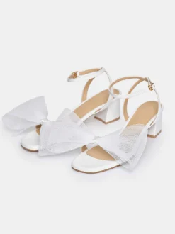 Frauen Source Unknown Schuhe & Taschen<Apogeo Tull-Schleifensandalen, Weis