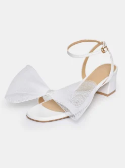 Frauen Source Unknown Schuhe & Taschen<Apogeo Tull-Schleifensandalen, Weis
