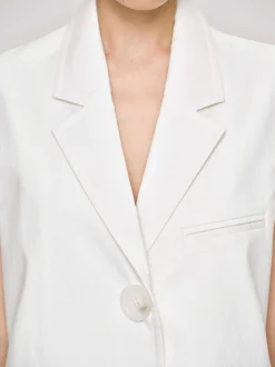 Frauen Source Unknown Oberbekleidung<Armelloser Langer Blazer, Weis
