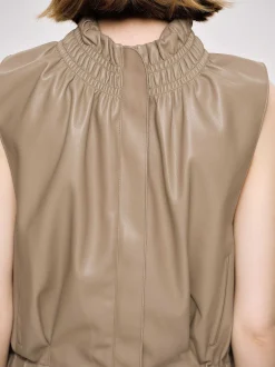 Frauen Source Unknown Zubehör<Armelloses Lederoberteil, Beige
