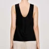 Frauen Source Unknown Zubehör<Armelloses Satin-Top, Schwarz