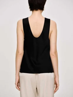 Frauen Source Unknown Zubehör<Armelloses Satin-Top, Schwarz