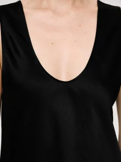 Frauen Source Unknown Zubehör<Armelloses Satin-Top, Schwarz