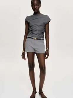 Frauen Source Unknown Kleidung<Asymmetrisch Drapiertes Oberteil, Anthrazit