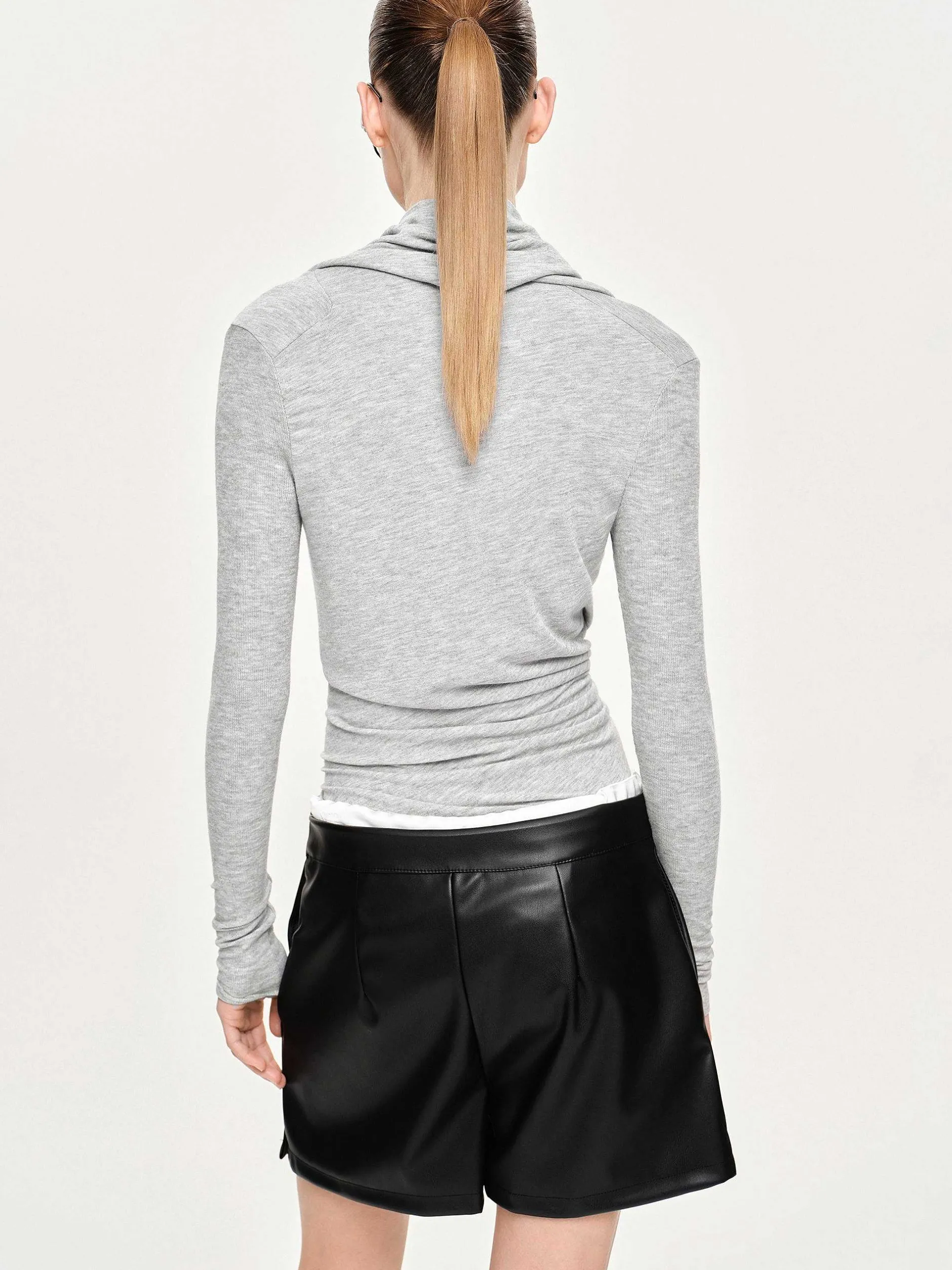 Frauen Source Unknown Oberteile<Asymmetrisches Drapiertes Folgore-Oberteil, Grau