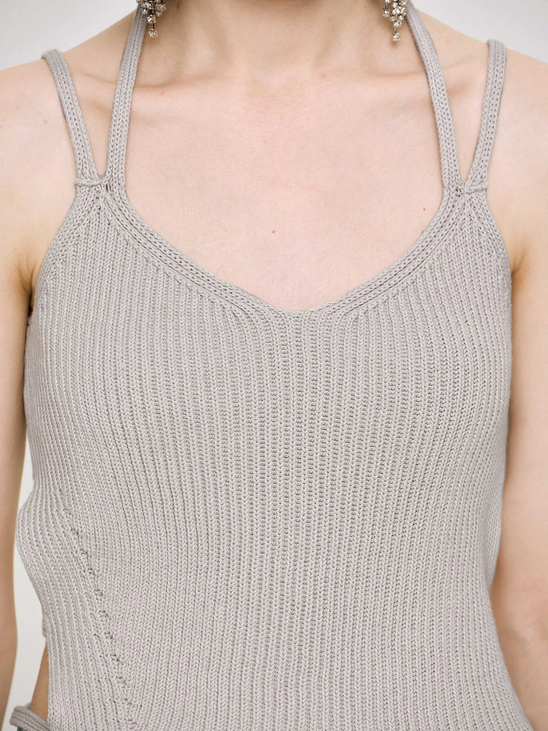 Frauen Source Unknown Strickwaren<Asymmetrisches Strick-Tanktop, Fossil Grey