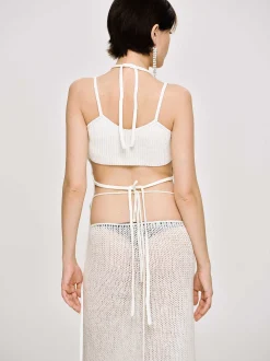 Frauen Source Unknown Kleidung<Asymmetrisches Strick-Tanktop, Weis