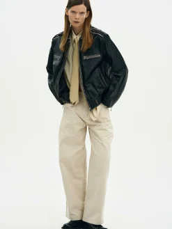 Frauen Source Unknown Kleidung<Ausgebleichte Lederjacke,