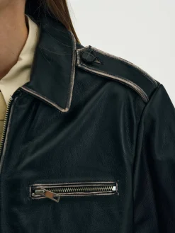 Frauen Source Unknown Kleidung<Ausgebleichte Lederjacke,
