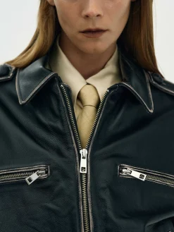 Frauen Source Unknown Kleidung<Ausgebleichte Lederjacke,