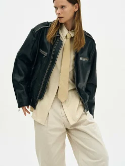 Frauen Source Unknown Kleidung<Ausgebleichte Lederjacke,