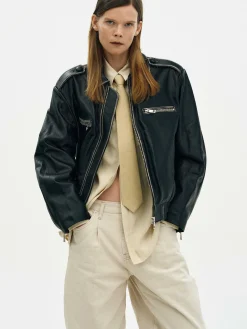 Frauen Source Unknown Oberbekleidung<Ausgebleichte Lederjacke,
