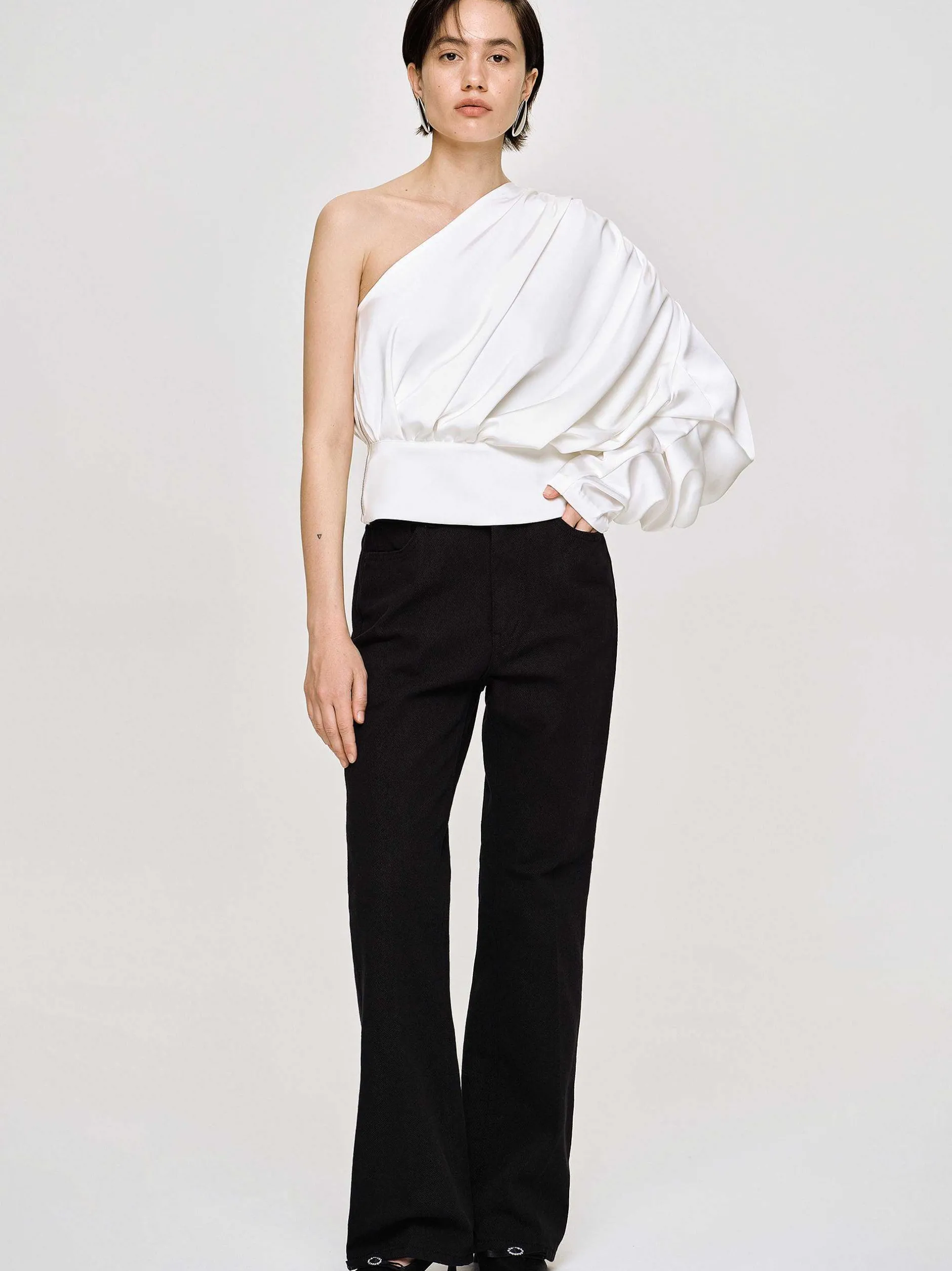 Frauen Source Unknown Kleidung<Ausgestellte Jeans Mit Langem Bein, Schwarz