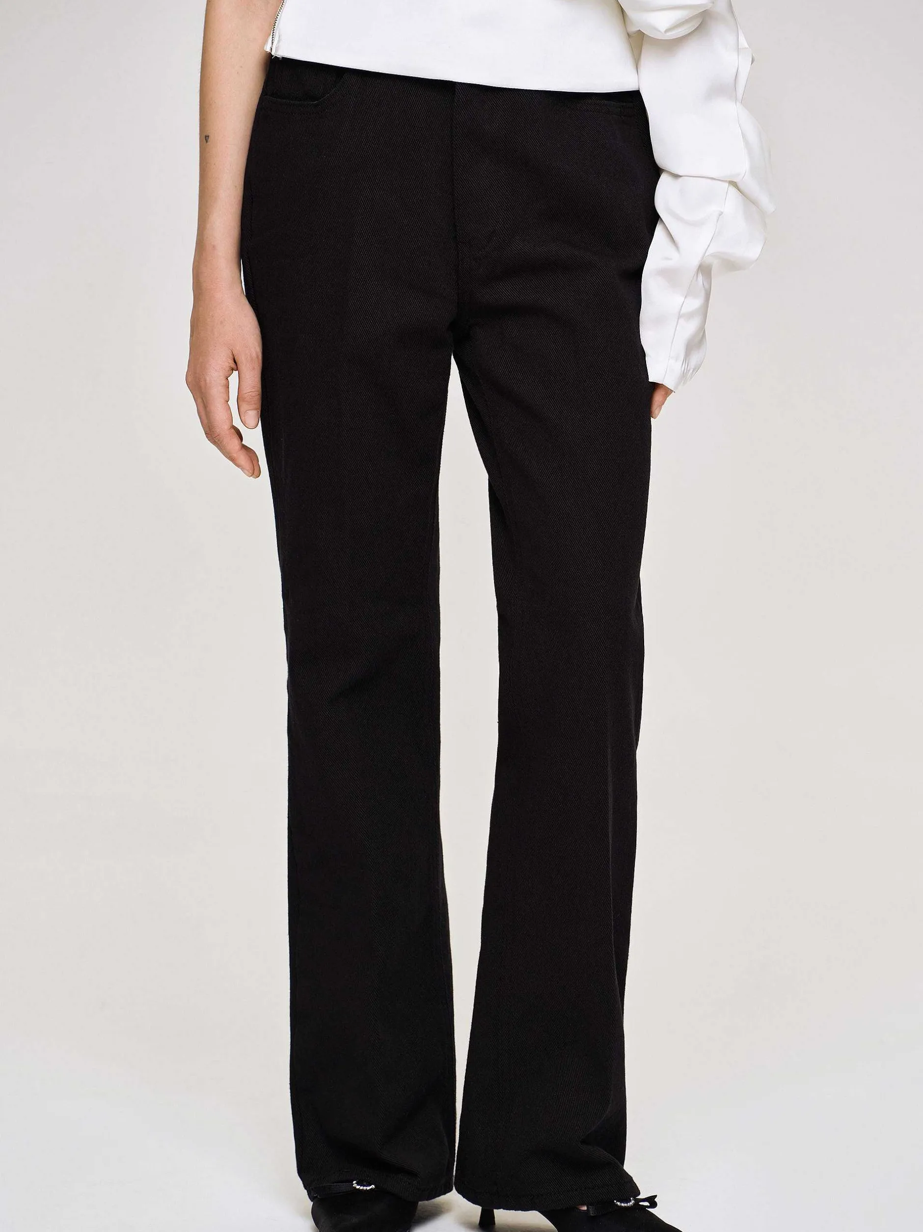 Frauen Source Unknown Kleidung<Ausgestellte Jeans Mit Langem Bein, Schwarz
