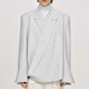 Frauen Source Unknown Zubehör<Baia Boxy Wrap Blazer, Gainsboro Grey