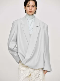 Frauen Source Unknown Zubehör<Baia Boxy Wrap Blazer, Gainsboro Grey
