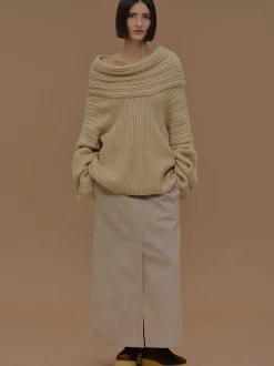 Frauen Source Unknown Zubehör<Becca Ubergroser High Roll Strickpullover, Butter