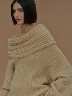 Frauen Source Unknown Zubehör<Becca Ubergroser High Roll Strickpullover, Butter