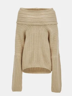 Frauen Source Unknown Zubehör<Becca Ubergroser High Roll Strickpullover, Butter