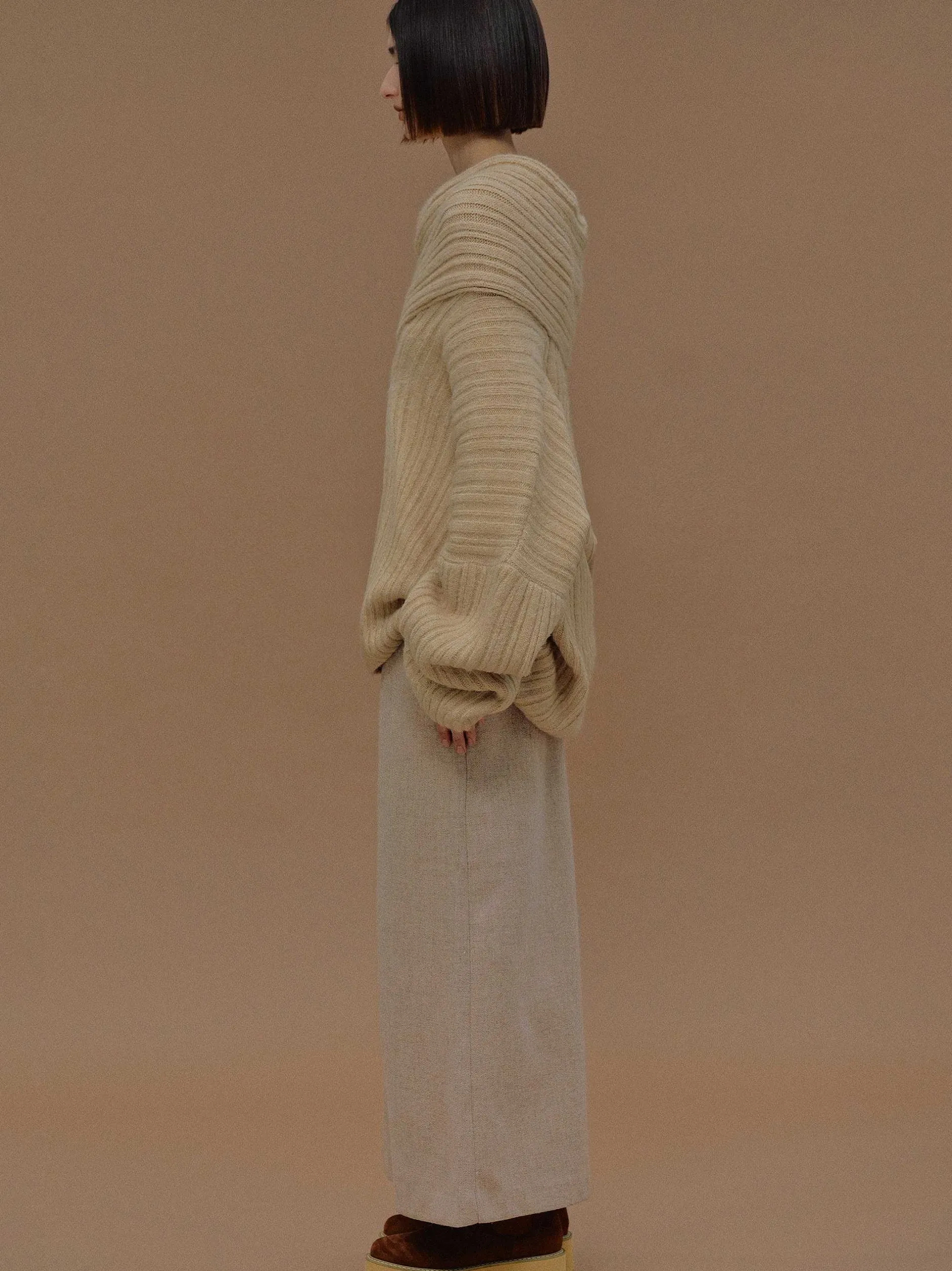 Frauen Source Unknown Zubehör<Becca Ubergroser High Roll Strickpullover, Butter