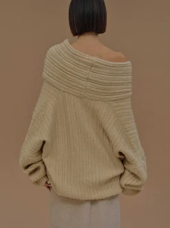 Frauen Source Unknown Zubehör<Becca Ubergroser High Roll Strickpullover, Butter