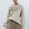 Frauen Source Unknown Zubehör<Becca Ubergroser High-Roll-Strickpullover, Birke