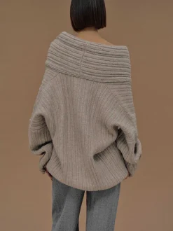 Frauen Source Unknown Zubehör<Becca Ubergroser High-Roll-Strickpullover, Kokosnuss