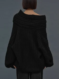 Frauen Source Unknown Zubehör<Becca Ubergroser High-Roll-Strickpullover, Schwarz