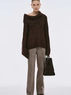 Frauen Source Unknown Zubehör<Becca Ubergroser High-Roll-Strickpullover, Schokolade