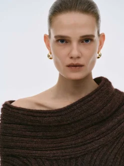 Frauen Source Unknown Zubehör<Becca Ubergroser High-Roll-Strickpullover, Schokolade