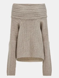 Frauen Source Unknown Zubehör<Becca Ubergroser High-Roll-Strickpullover, Kokosnuss