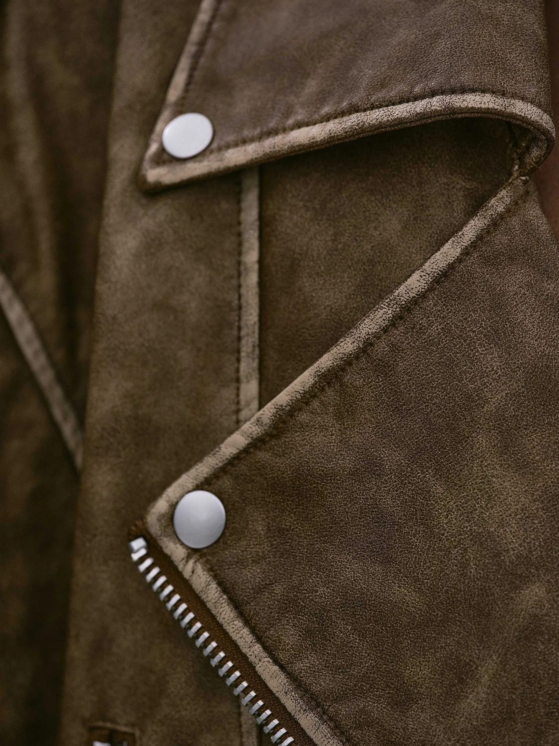 Frauen Source Unknown Zubehör<Bianca Bikerjacke Aus Kunstleder, Verwaschenes Braun