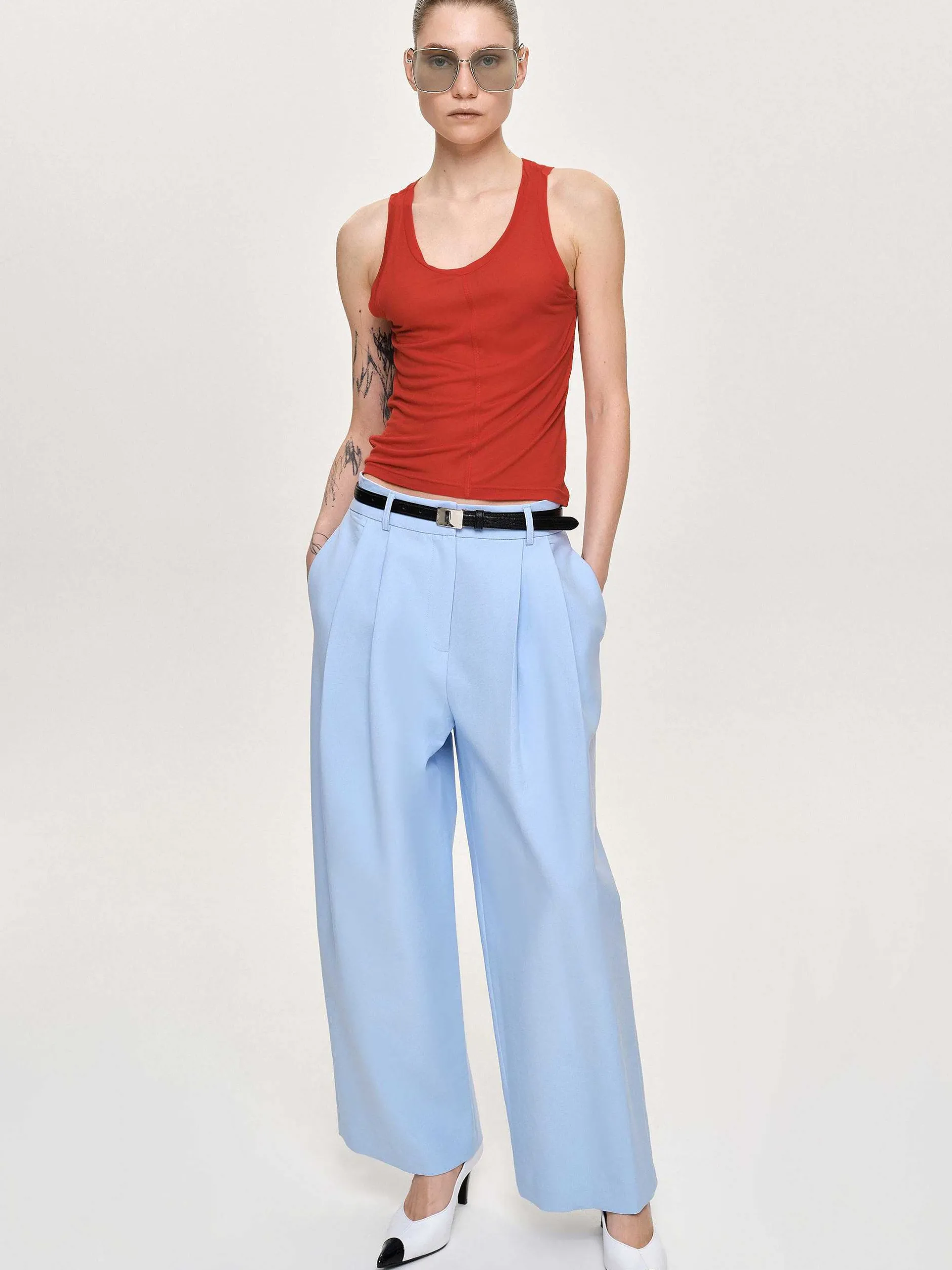 Frauen Source Unknown Unterteile<Biesenhose Mit Weitem Bein, Eisblau