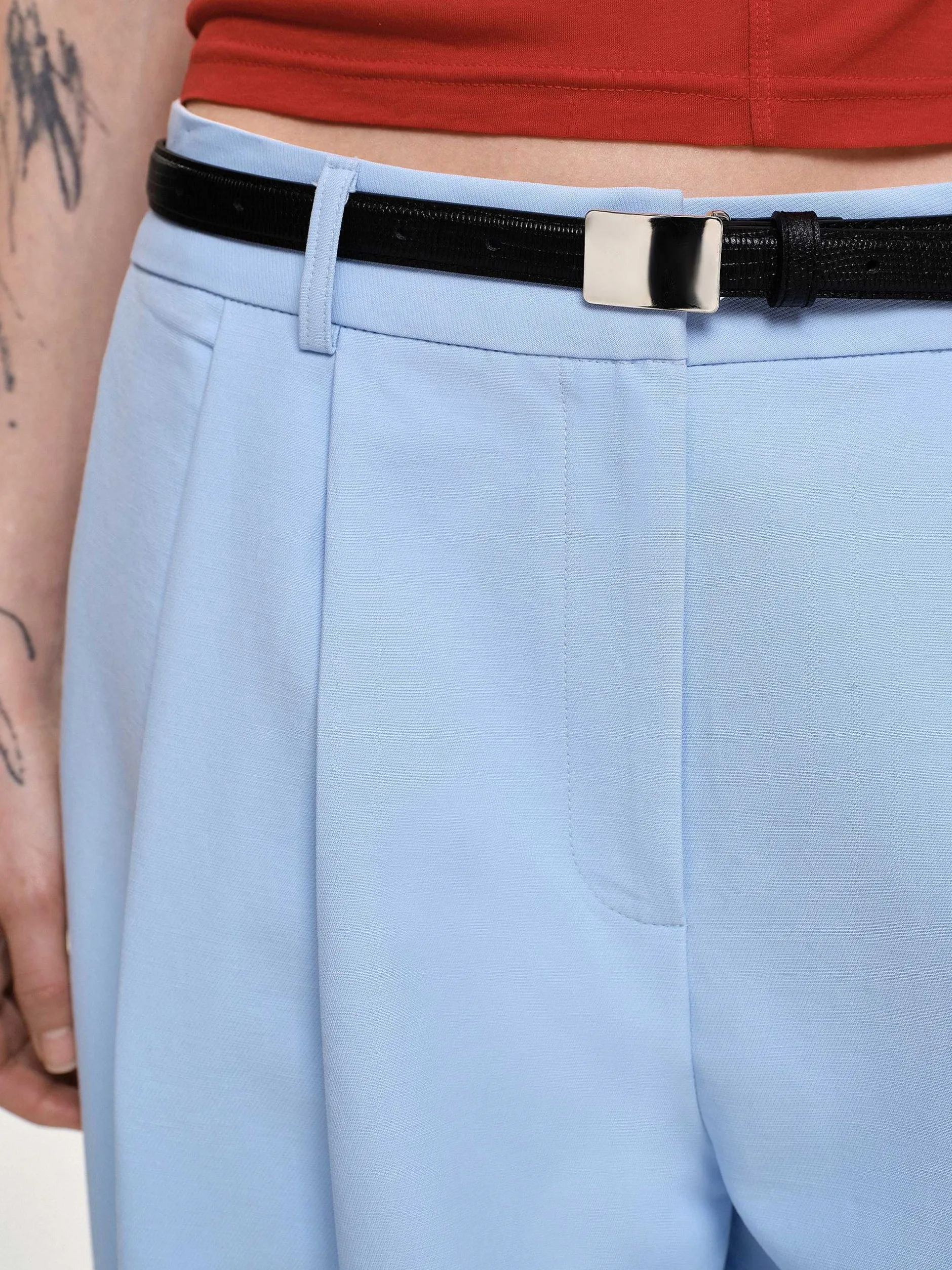 Frauen Source Unknown Kleidung<Biesenhose Mit Weitem Bein, Eisblau