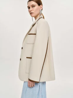 Frauen Source Unknown Koordinaten<Blazer Mit Lederbesatz, Canvas