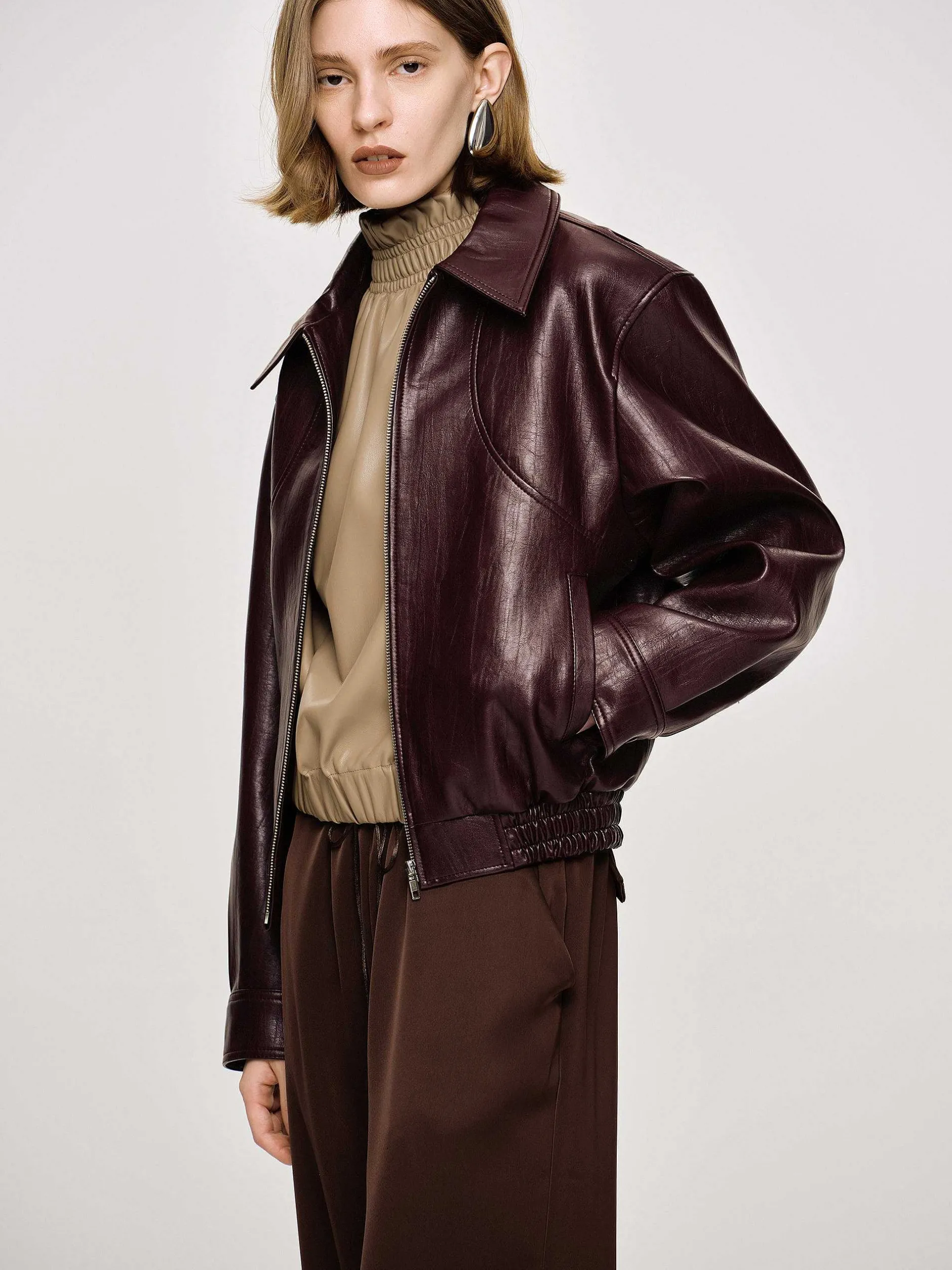 Frauen Source Unknown Zubehör<Bomberjacke Ennio Aus Kunstleder,