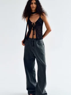 Frauen Source Unknown Denim<Boyfriend-Pigmentjeans, Haifischhaut
