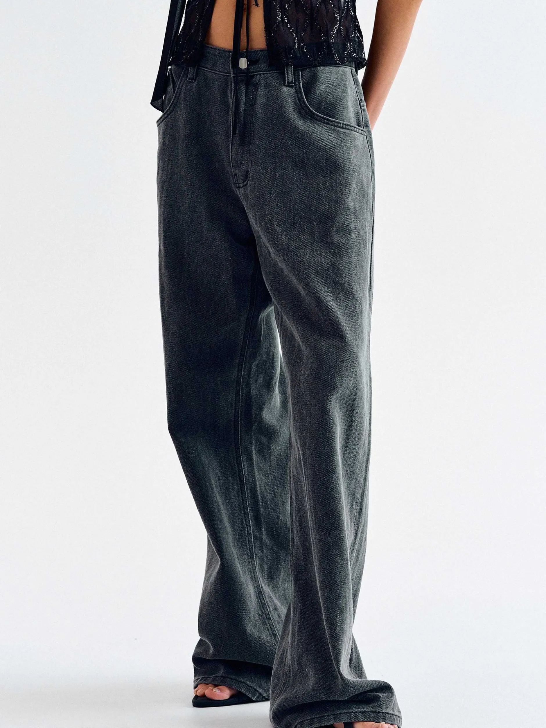 Frauen Source Unknown Kleidung<Boyfriend-Pigmentjeans, Haifischhaut